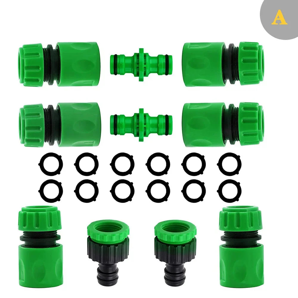 Garden Watering Hose Quick Connector Set – 1/2” ABS Double Male Coupling Adapter for Hose Pipe Extension