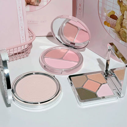 ART VALUE 7PC Makeup Set – Lip Mud, Pressed Powder, Blush, Eyeshadow Palette & Necklace Beauty Kit
