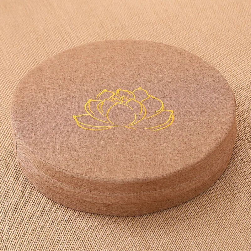 Yoga Meditation Cushion – 40x6cm Hard Linen Lotus Pillow with Backrest, Removable & Washable Tatami Mat