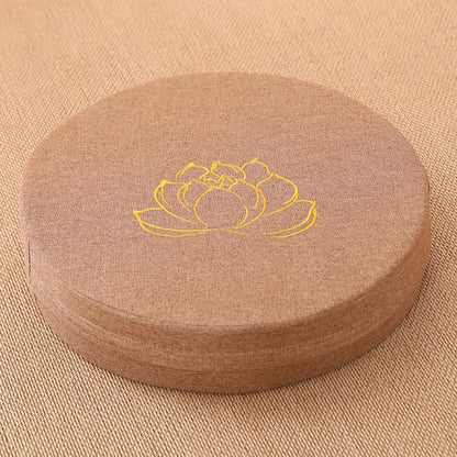 Yoga Meditation Cushion – 40x6cm Hard Linen Lotus Pillow with Backrest, Removable & Washable Tatami Mat