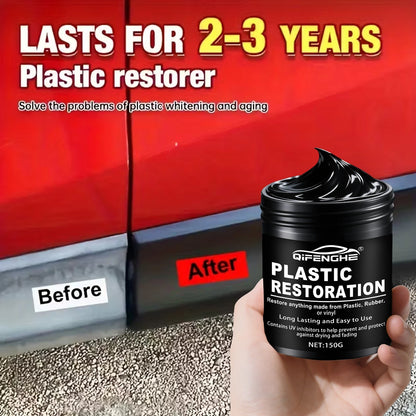 Car Plastic Restorer Polish Paste 150g - Tire, Interior & Bumper Shine & Long-Lasting Automotive Protection