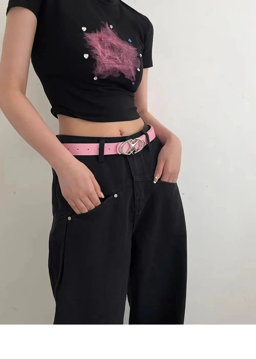 Women’s Punk Star Buckle Belt – Cross Metal Vintage Gothic Y2K PU Leather Waistband for Pants & Jeans, Unisex Fashion Belt