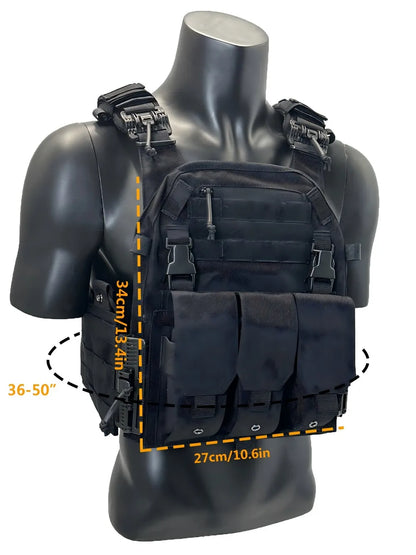 UNINOTAC Tactical Vest – High-Quality 1000D Nylon 6094K Vest with Quick Release & Triple Magazine Pouch