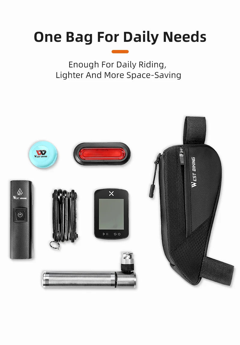 Ultralight Mini Bike Frame Bag – Water-Repellent Top Tube Triangle Pannier for MTB & Road Bikes