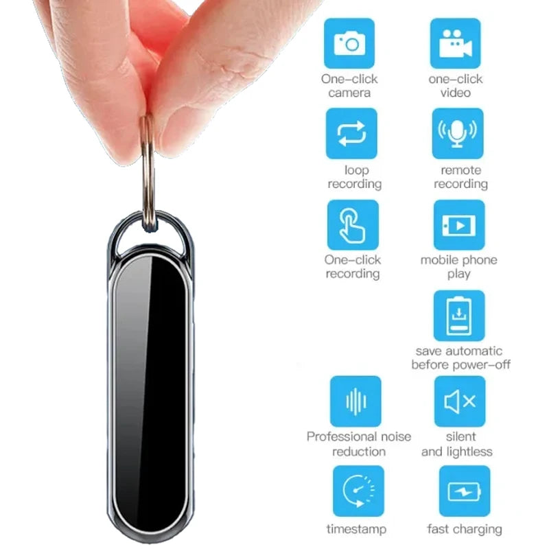 1080P Mini Recorder Camera - Wide-Angle Portable Necklace Audio Video Voice Recorder with 4–128GB Storage Support