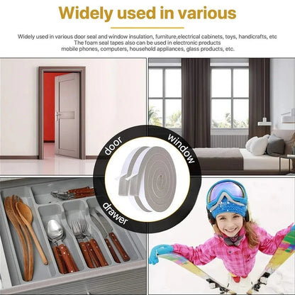 Cotton Foam Sealing Strip Adhesive – Anti-Collision, Soundproof & Windproof Door/Window Insulation Tape