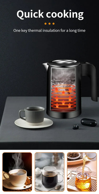 500ML Stainless Steel Portable Electric Kettle — Travel Water Boiler Pot for Hotel, Home, Kitchen, Tea, and Coffee