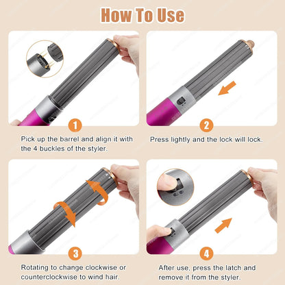 Anti-Flyaway Hair Styling Nozzle for Dyson Airwrap HS01/HS05 – Brush Attachment for Auto Curling & Dryer Accessories