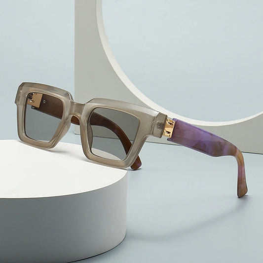 SO&EI Fashion Square Sunglasses – Luxury Vintage Designer Candy Color Gradient Eyewear for Men & Women