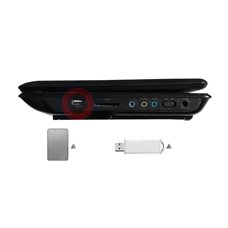 Mini 7.8-Inch DVD Player – Desktop Digital Smart TV CD EVD Disc Player, Remote Control, Portable Travel with 270° Rotatable Screen