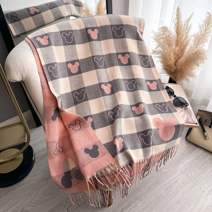 Women’s Luxury Winter Scarf - Thick Warm Cashmere-Style Shawl Wrap with Long Tassels