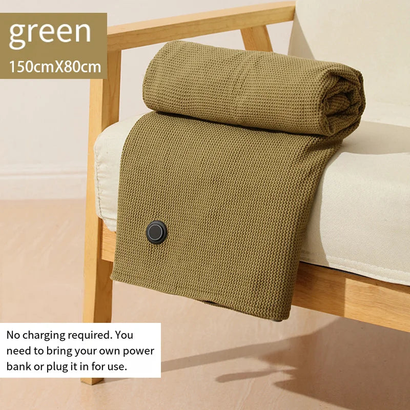 Electric Heating Shawl & Wearable Blanket – Rechargeable, Washable Heated Blanket for Outdoor, Office & Travel Use
