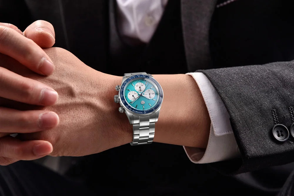 RollsTimi Men's Watch 2024 – Luxury Japan VK63 Quartz Chronograph, Sapphire Glass, Stainless Steel Wristwatch