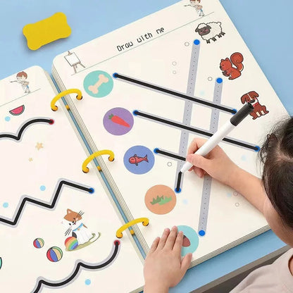 Magical Tracing Workbook — Reusable Montessori Drawing & Handwriting Practice Book for Children