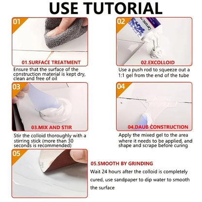 Ceramic Repair Agent – Strong Waterproof Sealant for Quick Repairs on Sinks, Bathtubs, Toilets, Vases, and Tiles