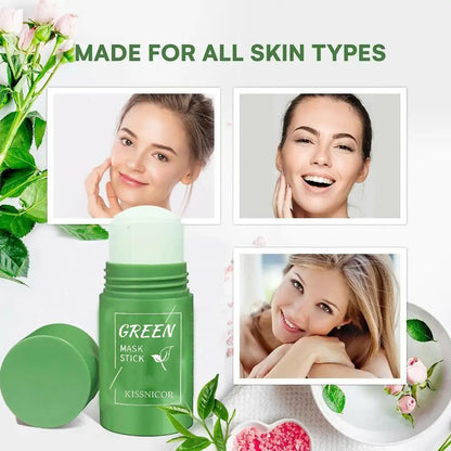 40g Green Tea Blackhead Removal Solid Mask – Pore Cleansing Stick for Blemishes & Shrinking Pores, Korean Skin Care
