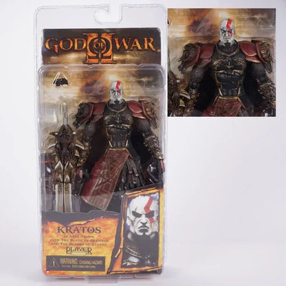 NECA God of War II Kratos 7-Inch Action Figure in Ares Armor with Blades - Classic Video Game Collectible Toy