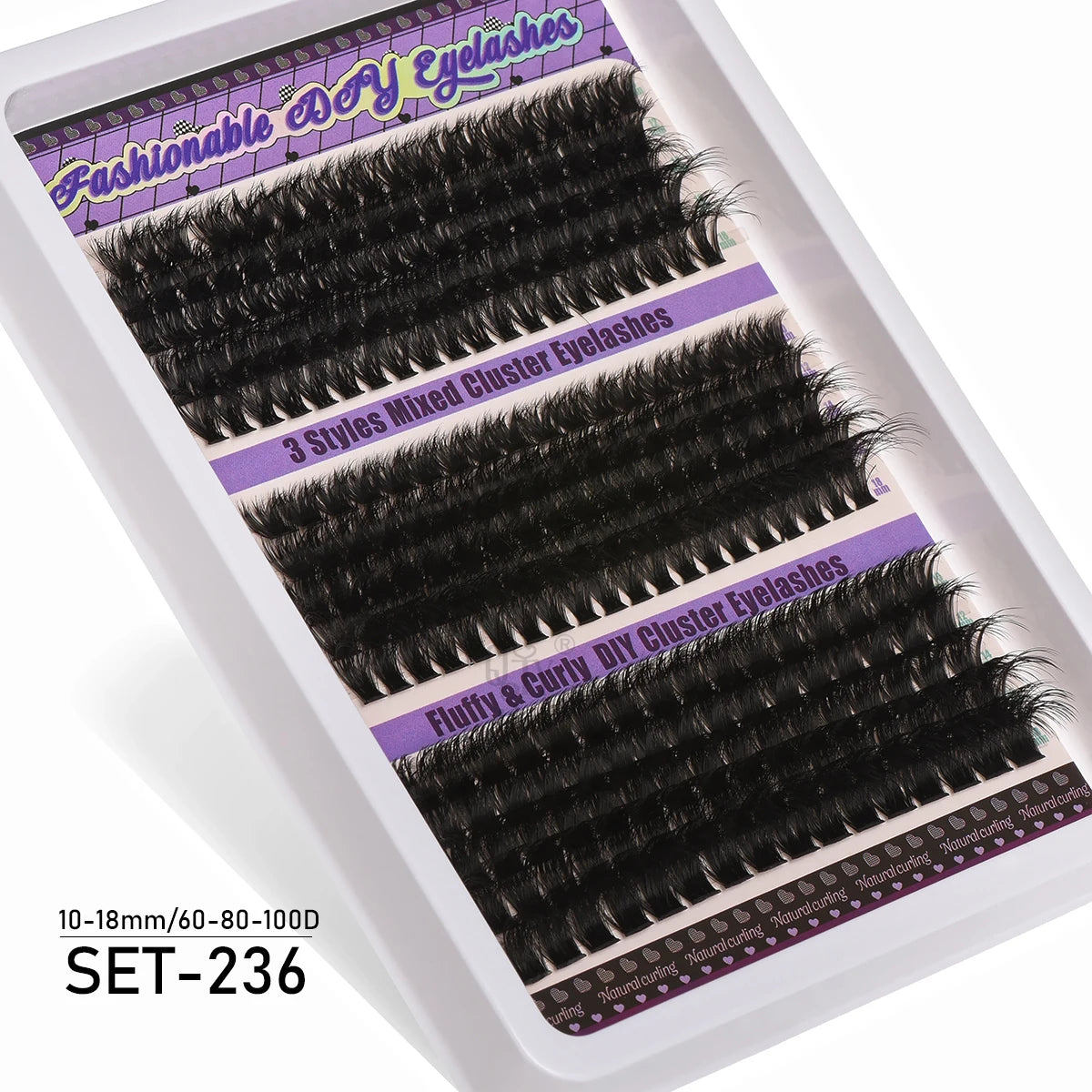 Individual Cluster Lashes – 20-100D Natural Look DIY Eyelash Extensions, 280pcs Mixed Tray Volume Lashes