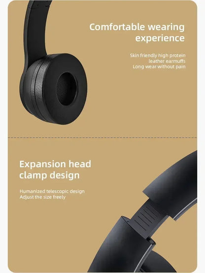 2025 New Stereo P47 Bluetooth Headset – Wireless 5.0 Sports Gaming Headset, Folding Design for iPhone & Xiaomi