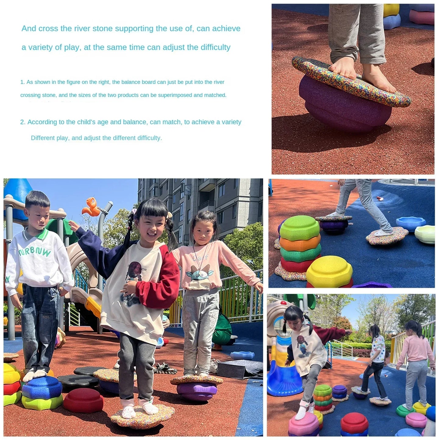 Outdoor Crossing Stone Training Equipment - Children's Foot Sense System & Balance Board for Early Education