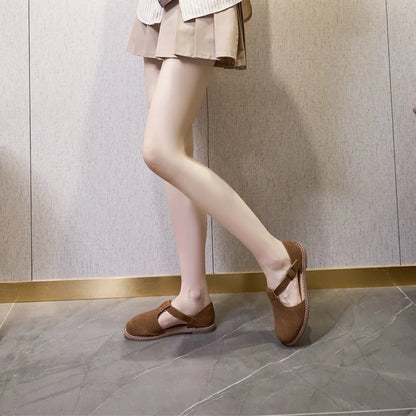 AIYUQI Women’s Retro Leather Sandals 2024 — Flat Sole Hollow Roman Style Summer Shoes