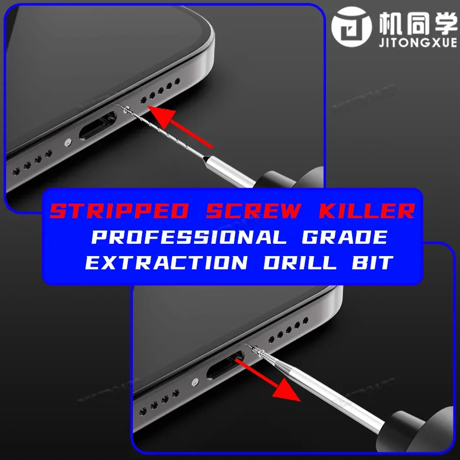 JTX SK-1 Alloy Screw Extractor Drill Bit Set – Precision Repair Tool Kit for Mobile Phone PCB & Motherboard Screw Removal Professional Accessories
