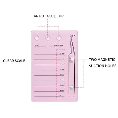 GLAMLASH Eyelash Extension Glue Pallet: Acrylic Board for False Lashes - Makeup Tool Holder