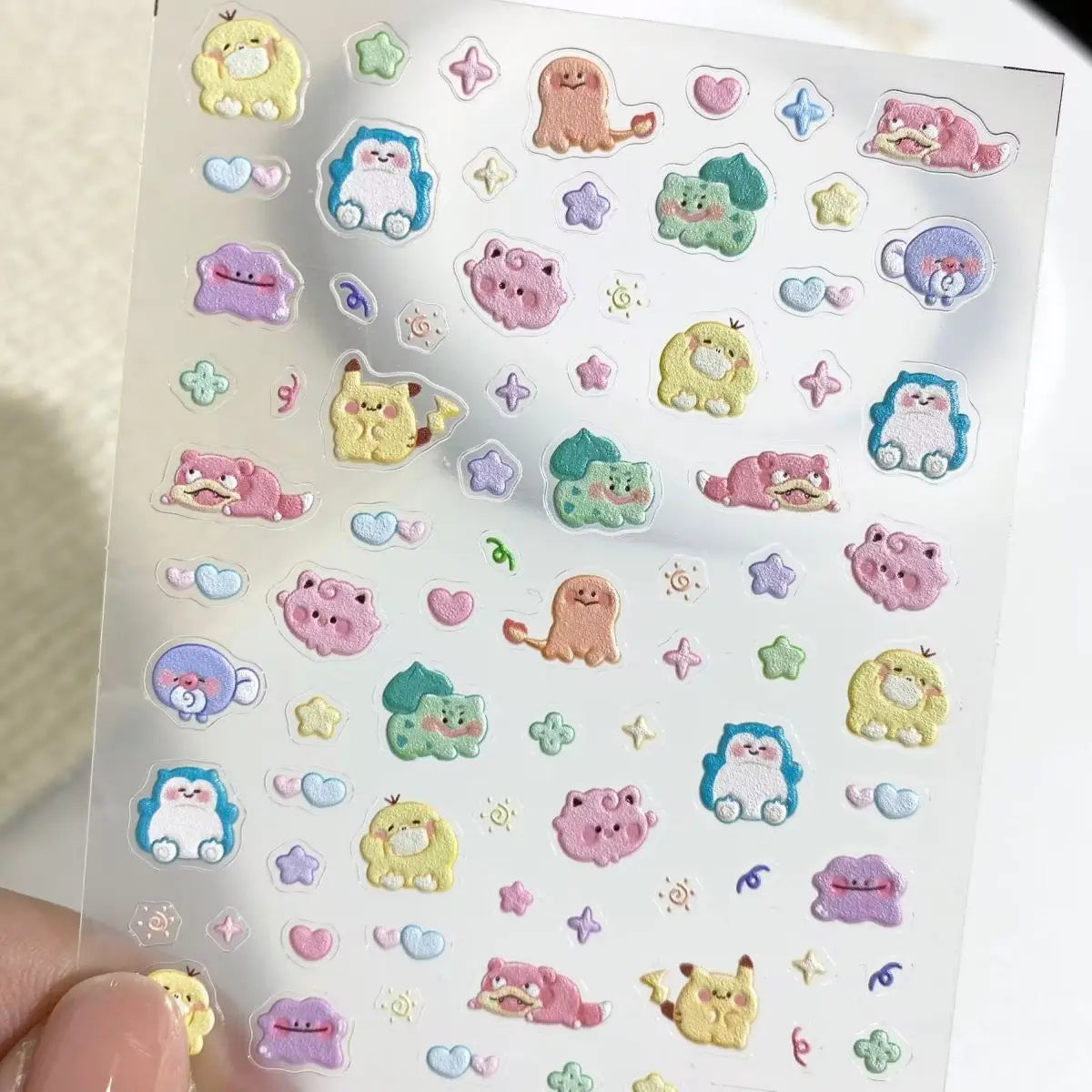 Pokemon Pikachu 5D Nail Stickers - Embossed Nail Art Decals for DIY Phone Case Decor Birthday Kids Gift