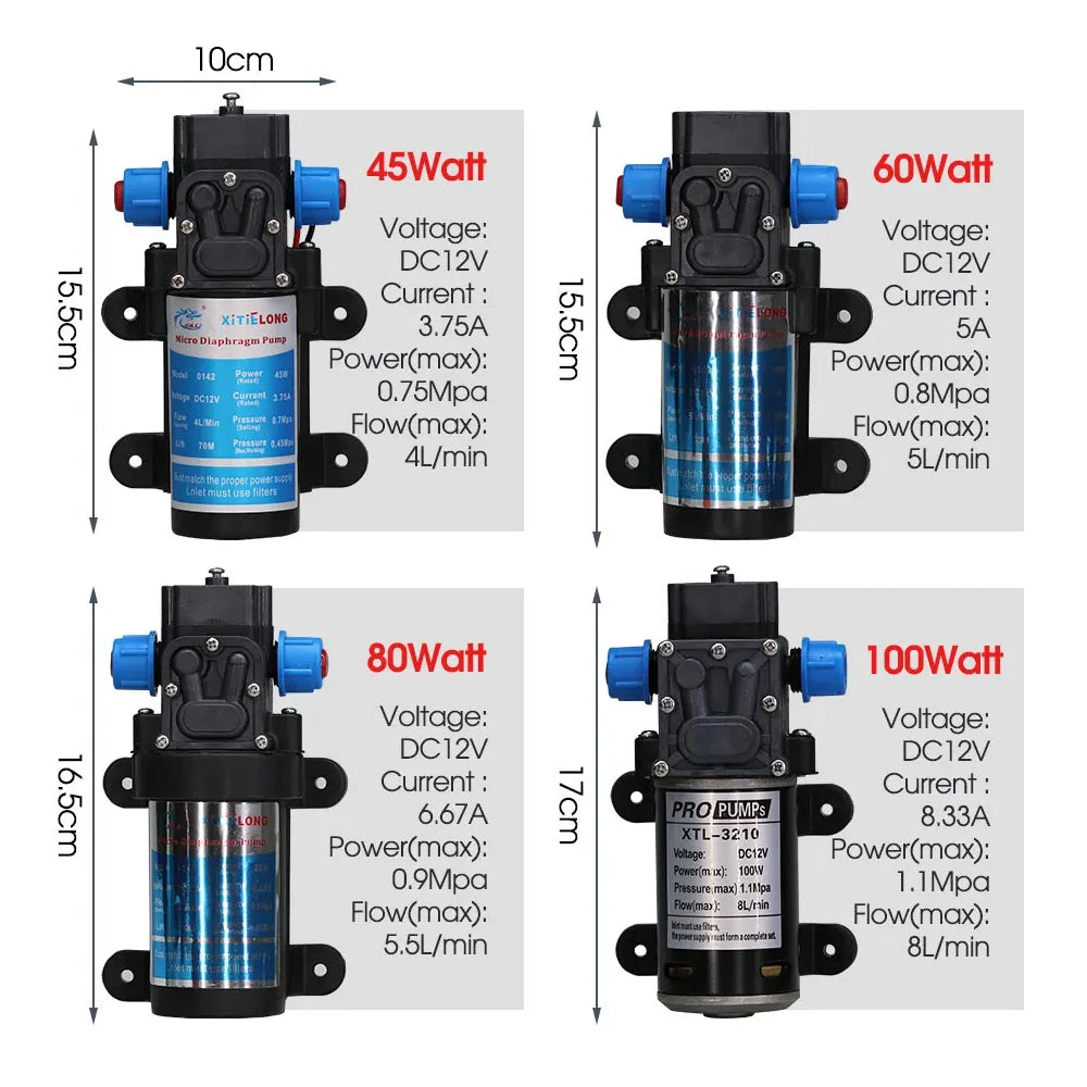60W Self-Priming Misting Pump Kit 30–10m Cooling System with Adjustable Nozzle Atomizer for Garden Irrigation & Watering System