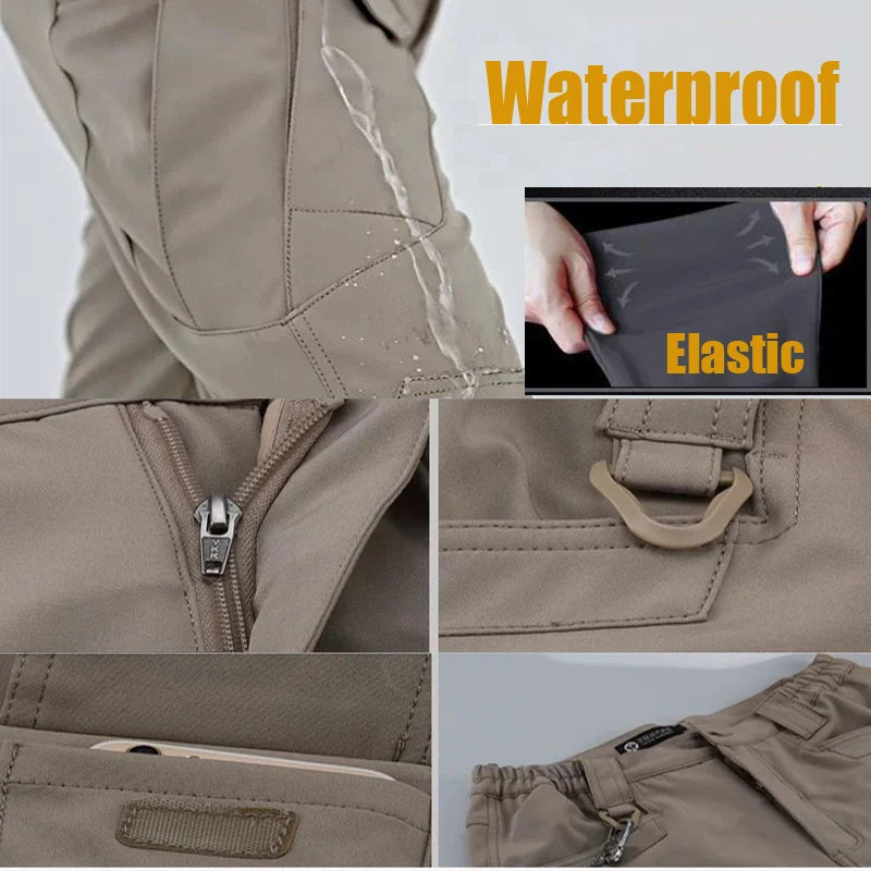 Men's Quick-Dry Tactical Cargo Pants - Elastic Outdoor Sports Trousers for Camping, Hiking, Trekking, Fishing, Climbing - Spring & Autumn