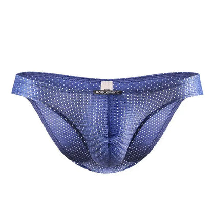 2PCS Men’s Ice Silk Transparent Briefs – Breathable Mesh Lightweight Low Rise Sexy Underwear Youth Fit Comfort Pants