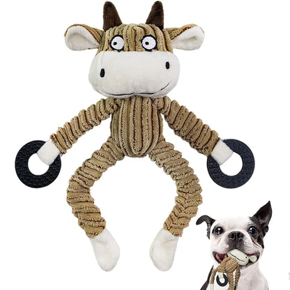 Plush Squeaky Monkey Dog Toy - Puppy Teething & Training Chew Toy for Small Dogs, Interactive Pet Playtime