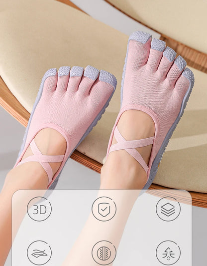 Gallonshark Five-Finger Split Toe Shoes – Lace-Up, Anti-Slip, Silent Soft Sole for Indoor Sports, Fitness, Yoga & Skipping Rope