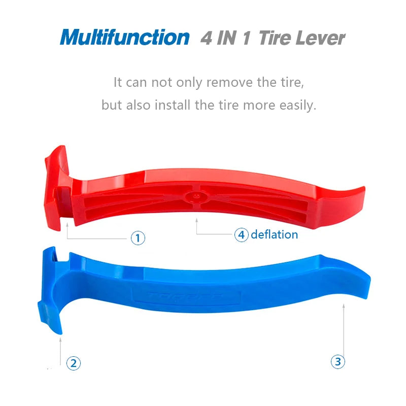 4-in-1 Bicycle Tire Lever Tool – Double-Head Tube Remover with Deflation Function for Road Bike Repair