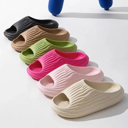 Women's Super Soft Eva Thick Platform Slides: Minimalist & Comfortable Indoor Bathroom Non-Slip Slippers
