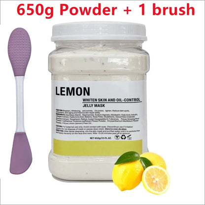 650g Chamomile & Hyaluronic Acid Facial Mask Powder – Moisturizing Rose Jelly Skin Care Mask with Silicone Brush for Elasticity Boost