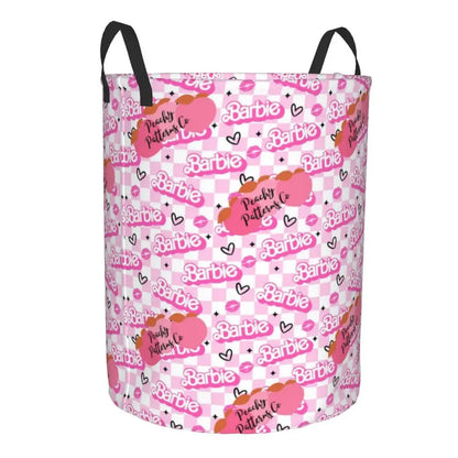 Custom Barbie Logo Laundry Basket – Collapsible Large Capacity Clothes Storage Bin, Disney Baby Hamper