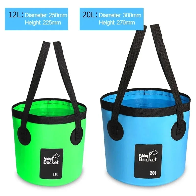 Portable Waterproof Water Bag - 12L/20L Folding Bucket Water Storage Container Carrier Bags for Fishing, Camping, Hiking