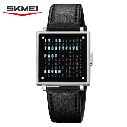 SKMEI 2388 Luxury Digital LED Watch for Men – Waterproof, Date Display, Leather Strap Wristwatch