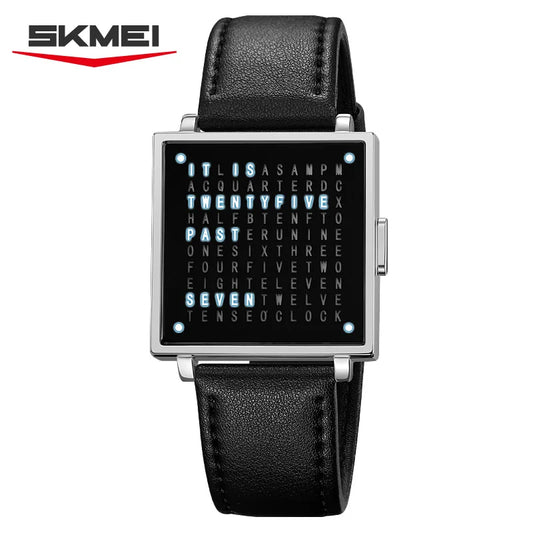 SKMEI 2388 Luxury Digital LED Watch for Men – Waterproof, Date Display, Leather Strap Wristwatch