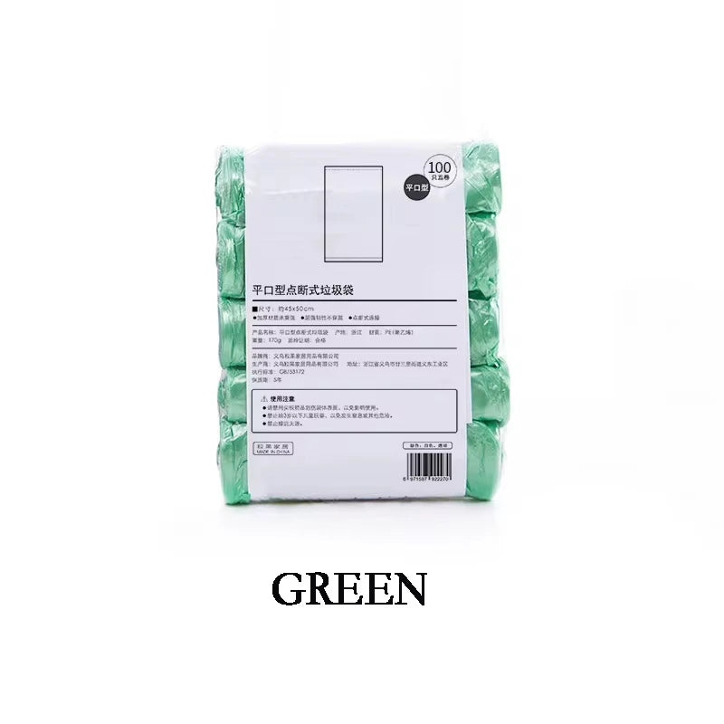 5 Rolls (100PCS) Disposable Trash Bags – Household Kitchen Garbage Bags for Storage & Cleaning