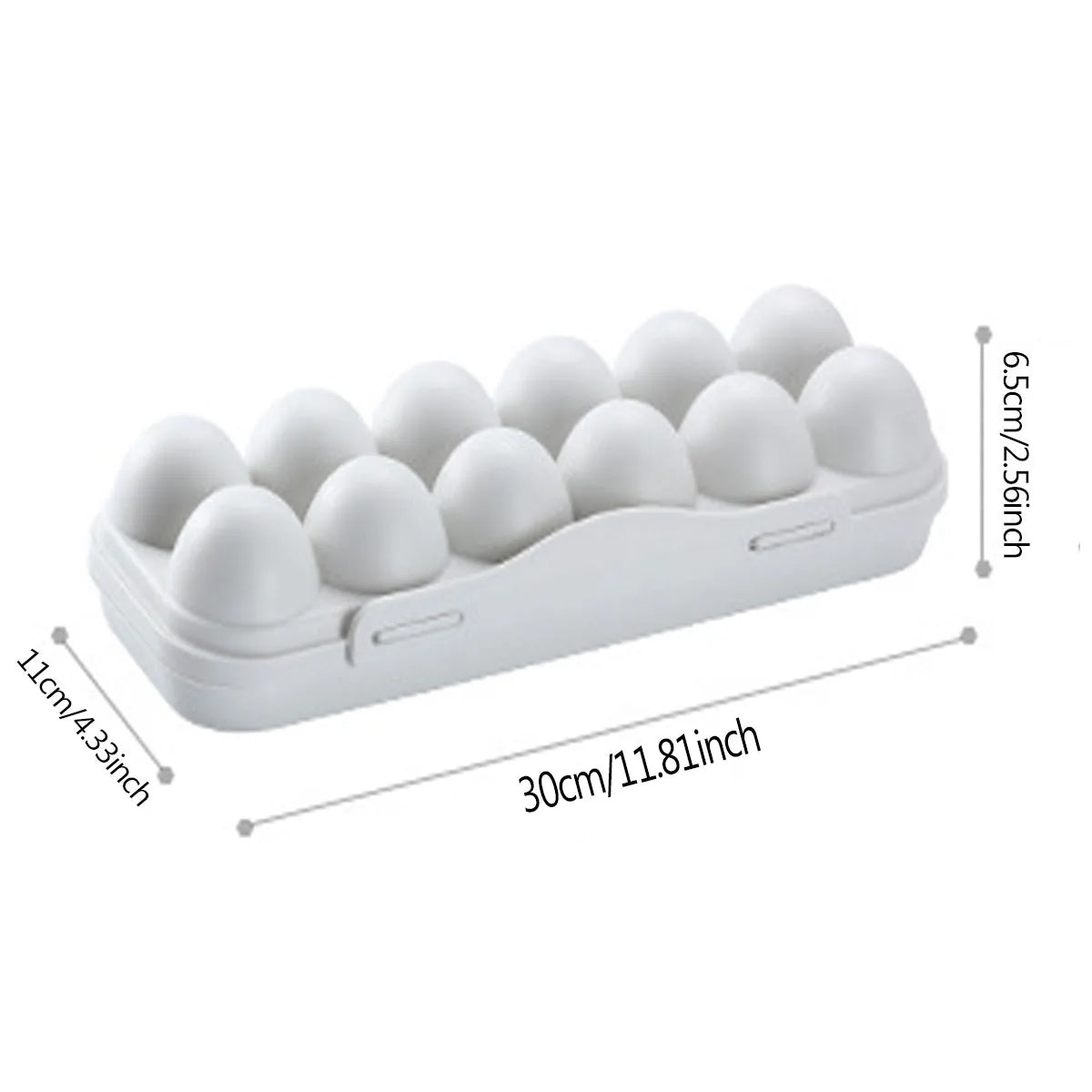 12 Grid Egg Holder Tray - Portable Plastic Egg Storage Container with Protective Case for Refrigerator, Camping & Travel