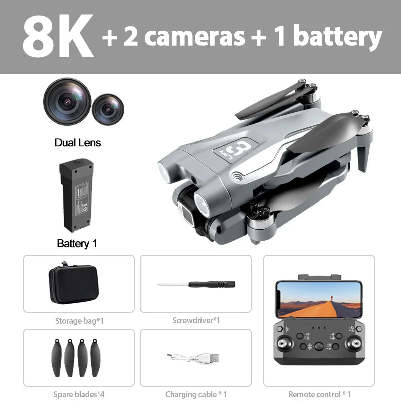 Xiaomi Z908 Pro MAX Drone — 8K Dual Camera GPS FPV Quadcopter with Brushless Motor, Optical Flow, Folding Design & 10000M Range