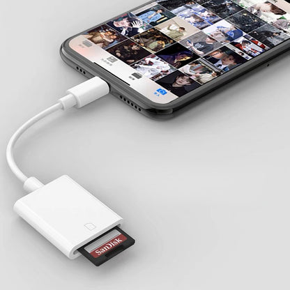 Lightning to SD Card Reader Adapter – OTG Micro SD/TF Memory Card Connector for iPhone 14/13/12/11 Pro Max, Mini, XS, XR, X & iPad