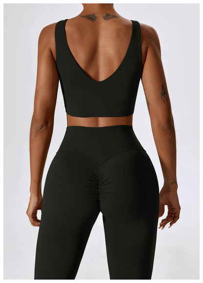 2PCS Seamless Women’s Yoga Set – Long Sleeve Crop Top & Leggings Workout Outfit, Athletic Gym Sportswear