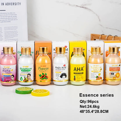 125ml Brightening Facial Essence – Arbutin, Turmeric & Vitamin C Hydrating Serum with AHA, Papaya, Glutathione & Kojic Acid