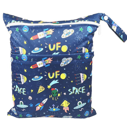 Sigzagor Wet & Dry Baby Diaper Bag – Waterproof Reusable Washable Nappy Bag with Double Zippers