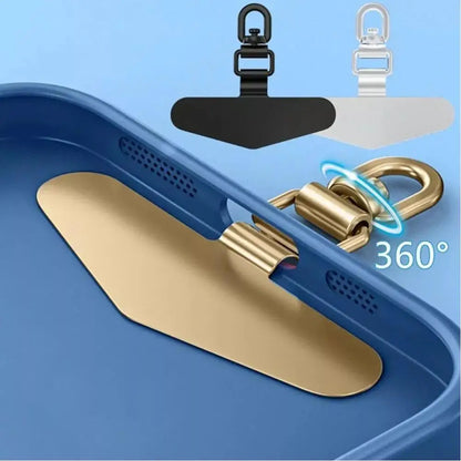 Upgraded 360° Rotatable Stainless Steel Phone Tether Tab – Metal Patch Gasket & Cellphone Lanyard Safety Connector