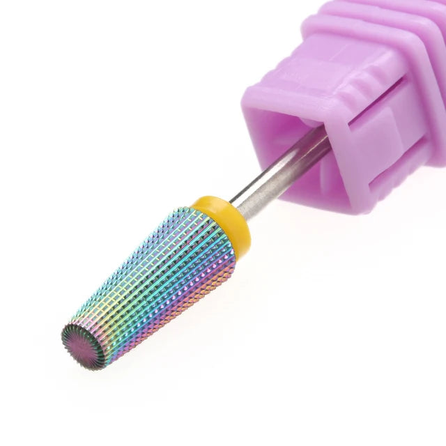 Purple 5-in-1 Tapered Carbide Nail Drill Bits - Milling Cutter for Manicure, Gel & Acrylic Removal, Nail Accessories Tool