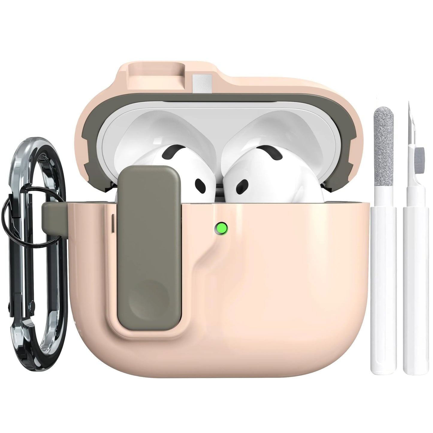 Safety Lock Shockproof Case for AirPods 4 – Protective Wireless Earbuds Case with Cleaning Kit